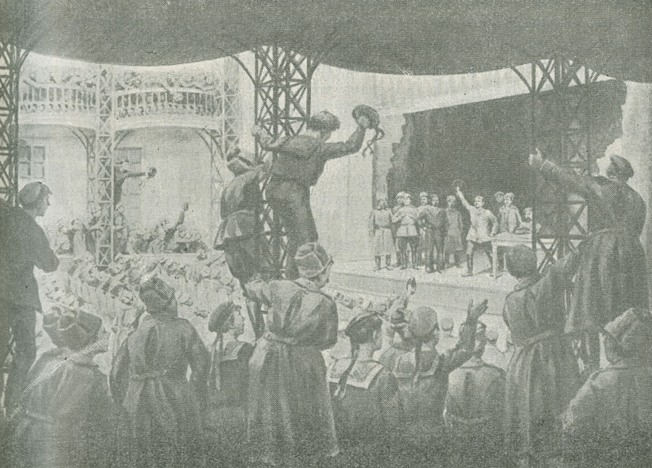 Excerpt from a drawing of a large meeting